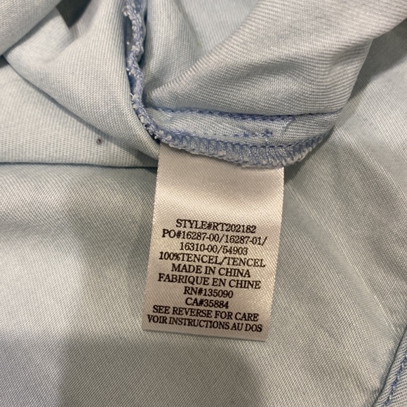 Rag Poet | denim sleeveless blouse, light blue, Sz M - Picture 6 of 6